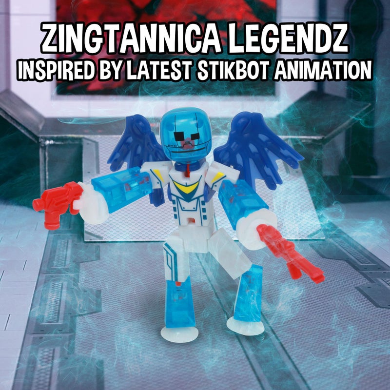 Zing StikBot Zingtannica Action Pack - Collectible Action Figures and Accessories, Includes 1 Stikbot, 1 Set of Accessories, Stop Motion Animation, Ages 4 and Up (Blue (Vangarden)) - Image 4