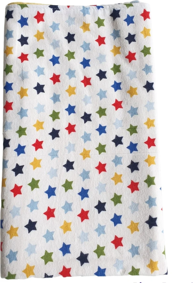 Aysalife Home Tekstil Aysalife Home Textile 100% Organic Cotton Flannel Baby Blanket Size 80 x 90 Star Pattern