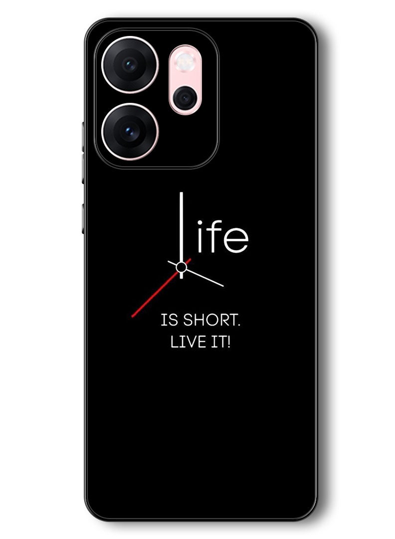 Theodor Case Compatible with Oppo Reno 14 F 6.57 Inch Protection Shockproof Bumper Cover Life is Short - Image 1