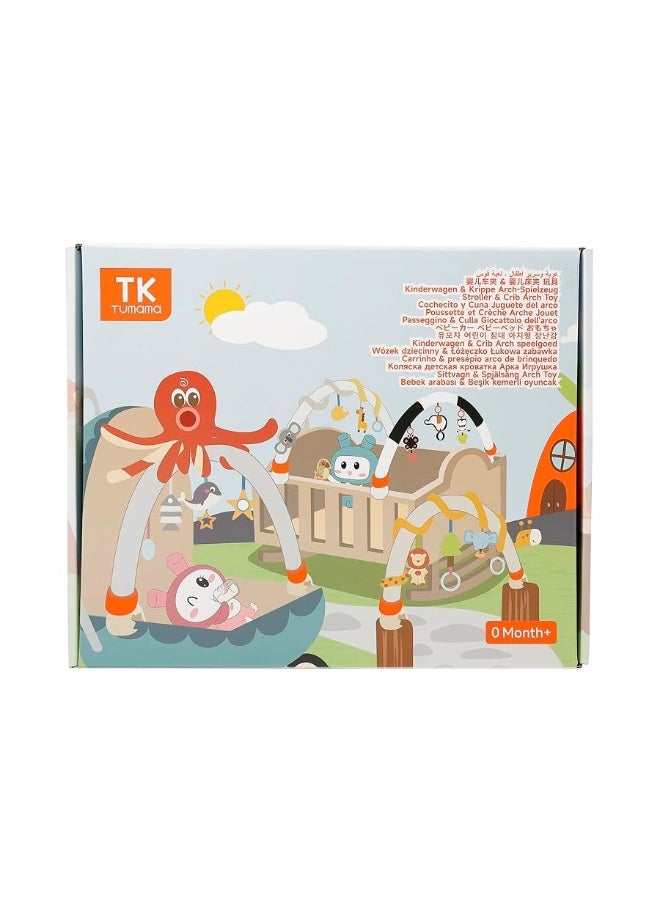 TUMAMA TUMAMA Car Seat Toys for Babies 0-6 Months, Stroller Toys for Infant 0-6 Months, Newborn Sensory Hanging Rattle Arch Toy with Butterfly Elephant Owls,Musical Toy for Baby 6-12 Months  - Image 4