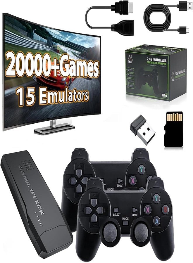 SSR Retro Game Stick Pro 2025 Upgrade – 20,000+Built Games | 4K HDMI TV Output | 64GB Memory Card | 2 Wireless Gamepads | 15 Emulators | Plug & Play | Perfect for Kids, Adults & Family Entertainment - Image 1