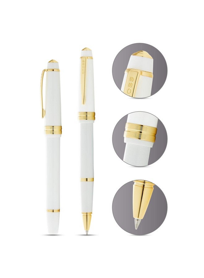 Cross Bailey Light White Resin Ballpoint Pen With Gold Plate Appts (NCRAT074210,Not assigned,Not assigned) - Image 2