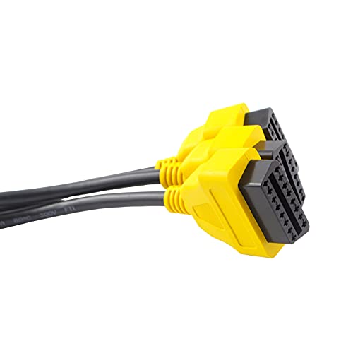 OLLGEN 1.6ft/50cm OBD2 Splitter Cable, 3 Way OBD-II Extension, Full 16 Pin 1 to 3 Female Y Car Diagnostic Extender Cord Adapter (Right Angle Yellow) - Image 5