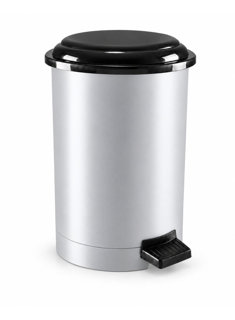 favilla 6-Liter Plastic Trash Can with Pedal and Lid – Suitable for Bathroom, Kitchen, and Office – Multicolored - Image 5