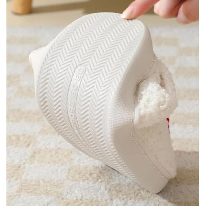 إسكدنيا شبشب كريسماس للنساء من بي كيه اف دي اف في بي بتصميم حيوان الرنة والزنجبيل، شبشب منزلي لطيف محشو لغرفة النوم، حذاء مريح للاستخدام الداخلي - Image 3