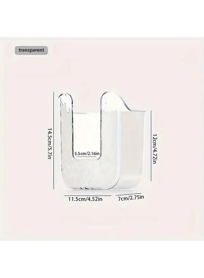 حامل مناديل معلق شفاف باللون الرمادي لحائط مع حامل لاصق متين للحمام والمطبخ - Image 5