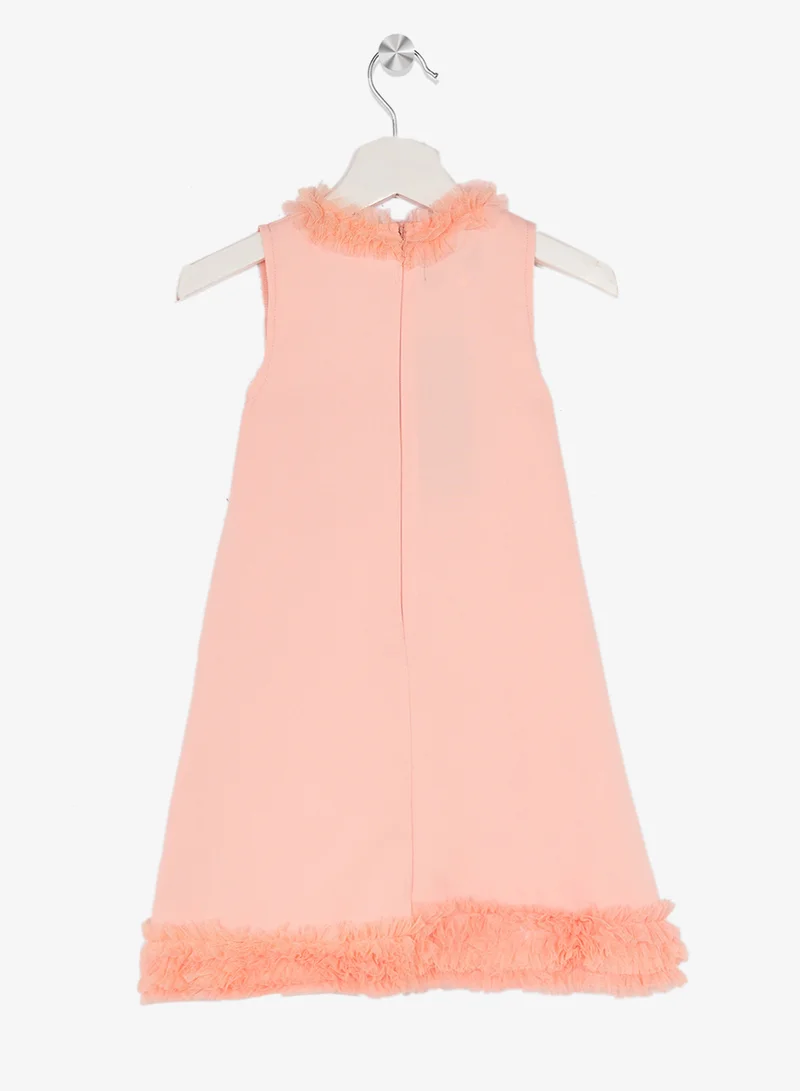 Little Golden Apple Little Cut Sleeve Ruffle Dress