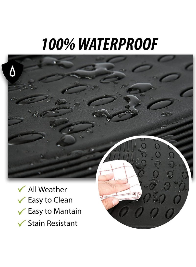 3 PCS Car Mats, Universal Fit Rubber Car Floor mat, Non-Slip Heavy Duty for Cars SUV Truck and VAN, Water Proof, All Weather, Trim to Fit - Image 4