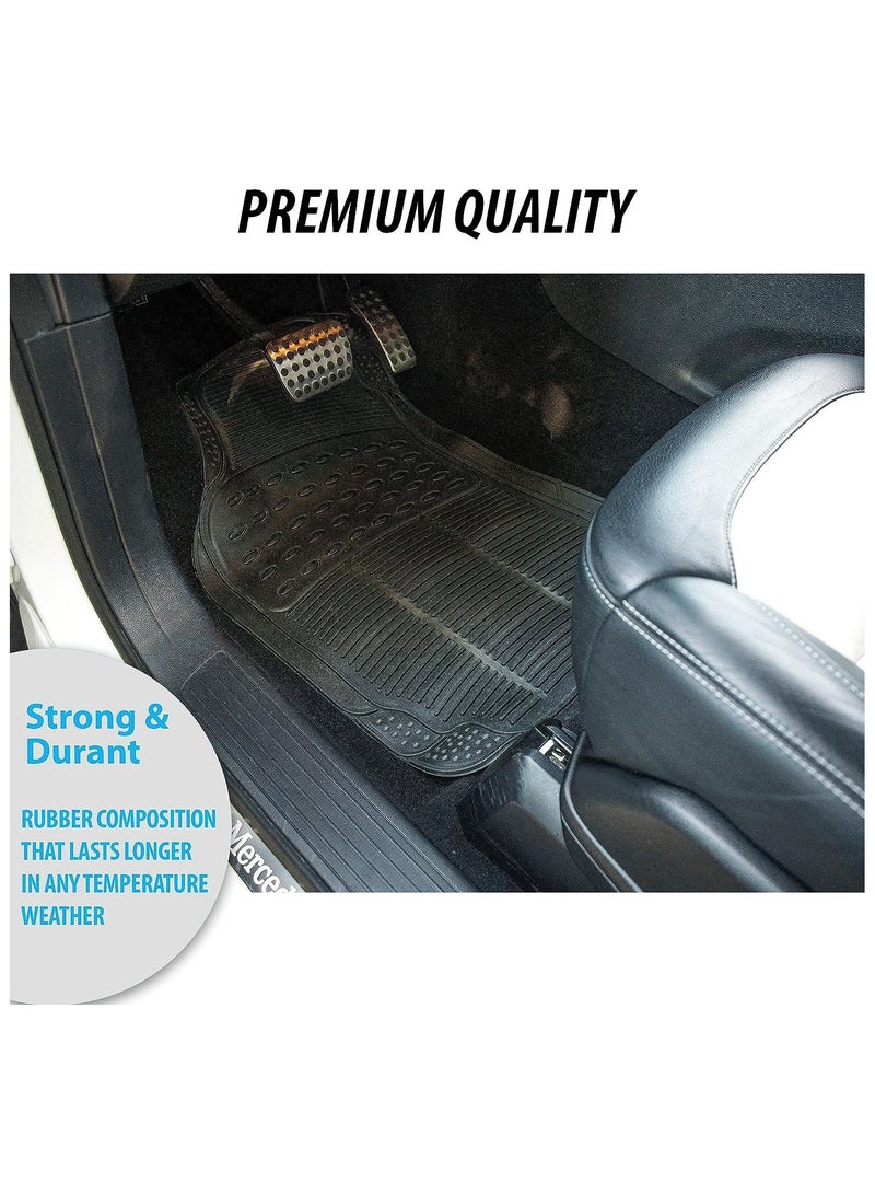 3 PCS Car Mats, Universal Fit Rubber Car Floor mat, Non-Slip Heavy Duty for Cars SUV Truck and VAN, Water Proof, All Weather, Trim to Fit - Image 5