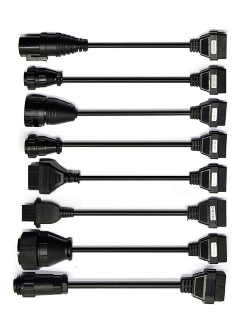 Generic Heavy Duty Truck & Car Cables OBDII Car Auto Cable Trucks Diagnostic Tool Connector Cable 8Pcs Truck Cords Support any diagnostic tool  - Image 1