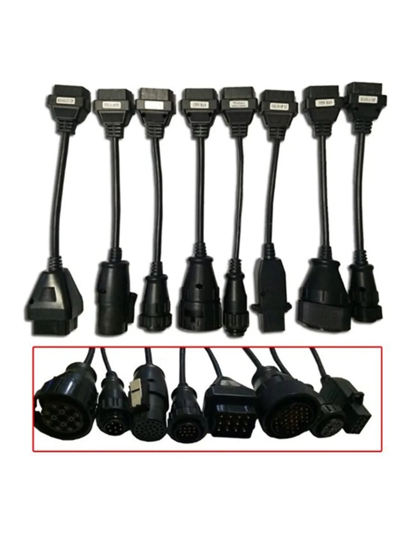 Generic Heavy Duty Truck & Car Cables OBDII Car Auto Cable Trucks Diagnostic Tool Connector Cable 8Pcs Truck Cords Support any diagnostic tool  - Image 2
