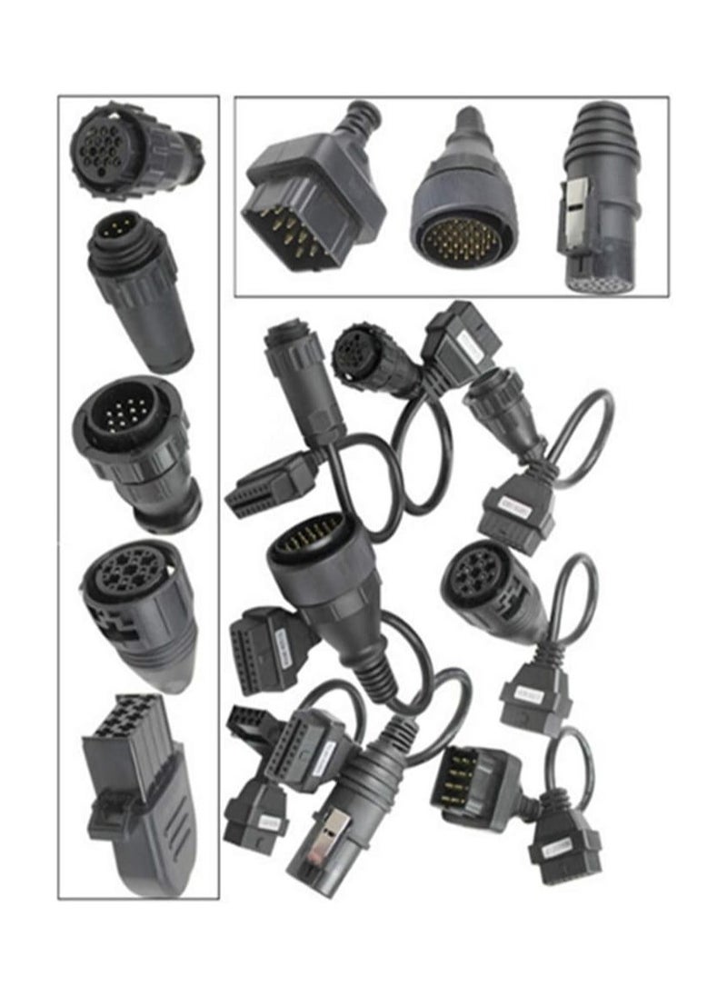 Generic Heavy Duty Truck & Car Cables OBDII Car Auto Cable Trucks Diagnostic Tool Connector Cable 8Pcs Truck Cords Support any diagnostic tool  - Image 3