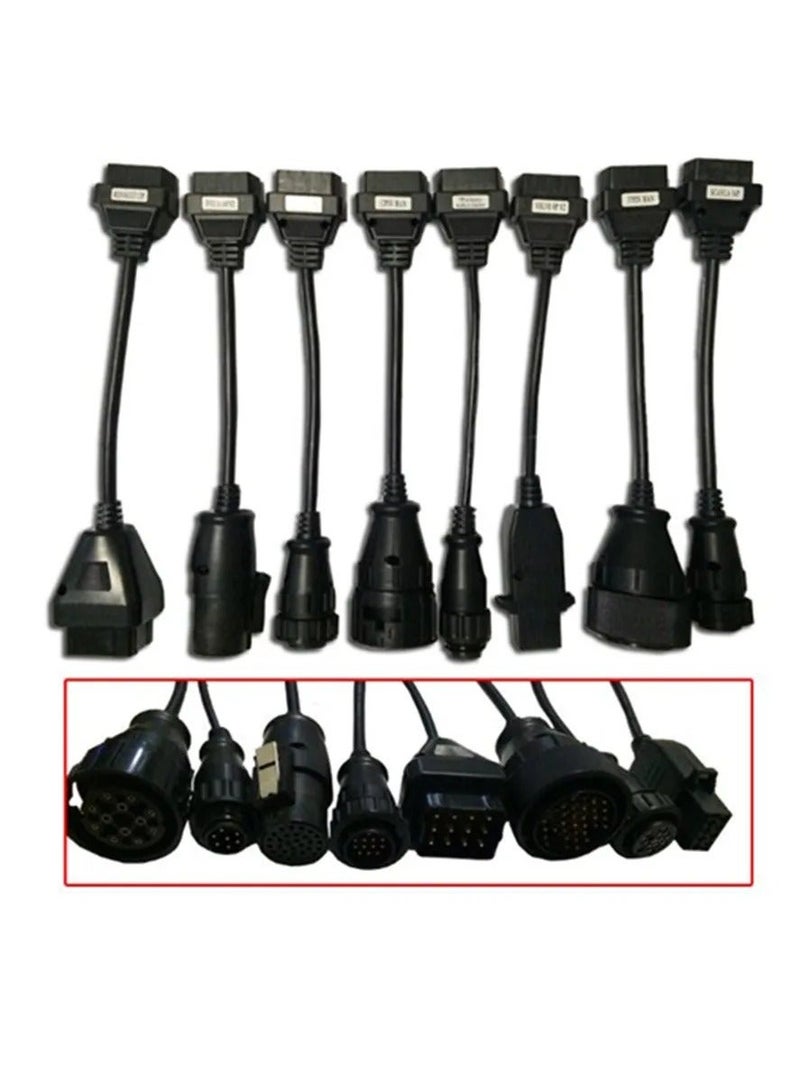 Heavy Duty Truck & Car Cables OBDII Car Auto Cable Trucks Diagnostic Tool Connector Cable 8Pcs Truck Cords Support any diagnostic tool - Image 2