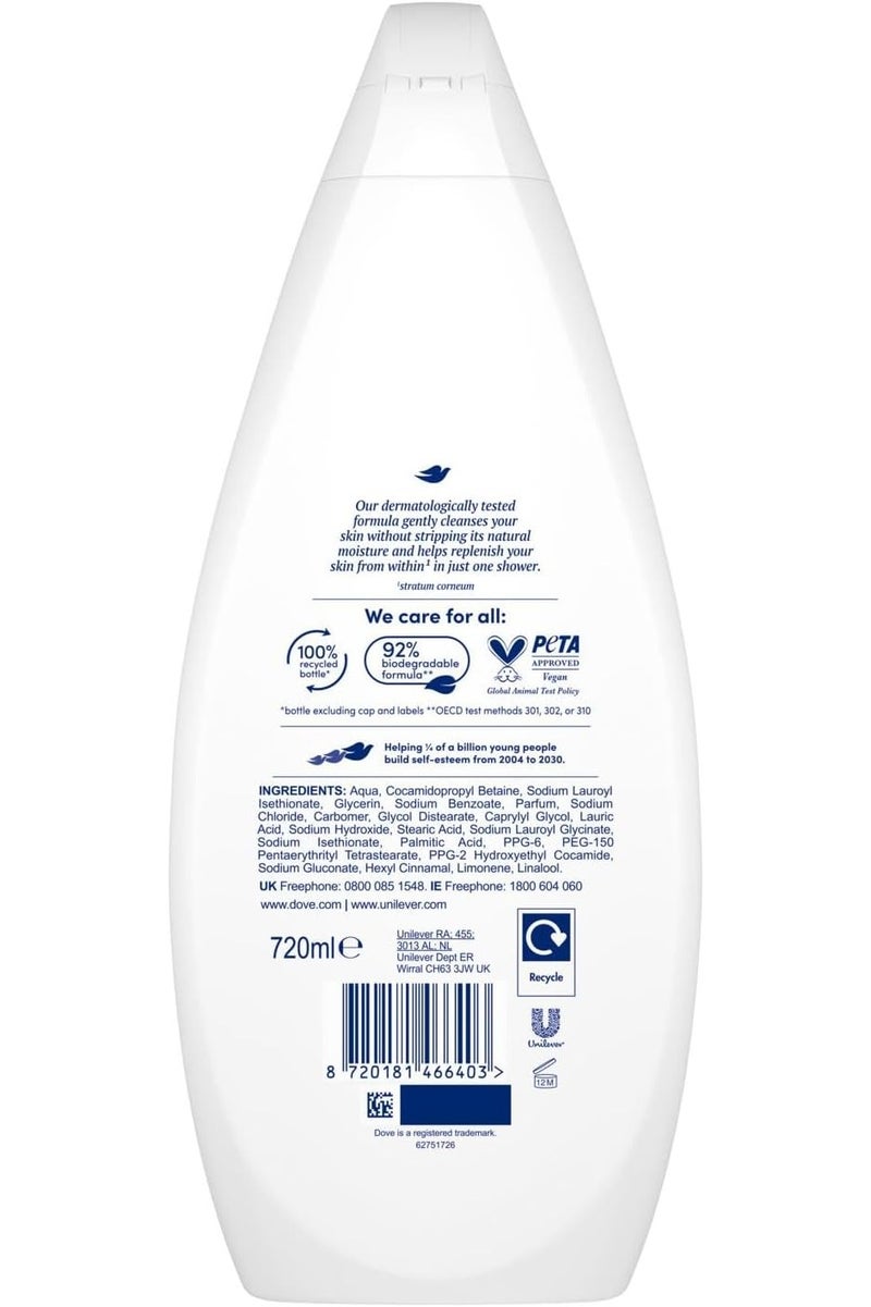دوف جل استحمام دوف هيدريت للجسم، 3 عبوات 720 مل، جل استحمام مرطب، تنظيف لطيف لبشرة ناعمة - Image 4