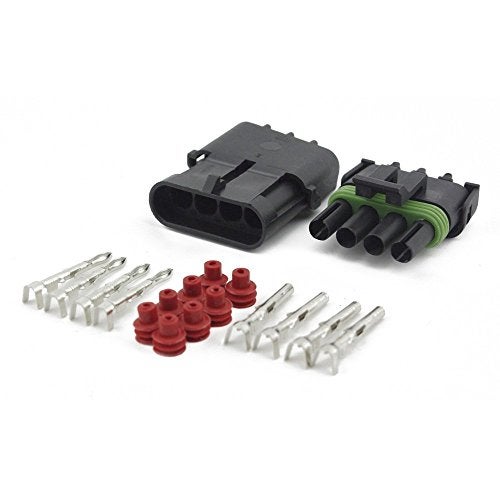 MUYI 10 Kit 4 Pin Way Waterproof Electrical Connector 2.5mm Series Weatherpack Replacement Plugs Sockets with Terminal Pins and Spudger - Image 2