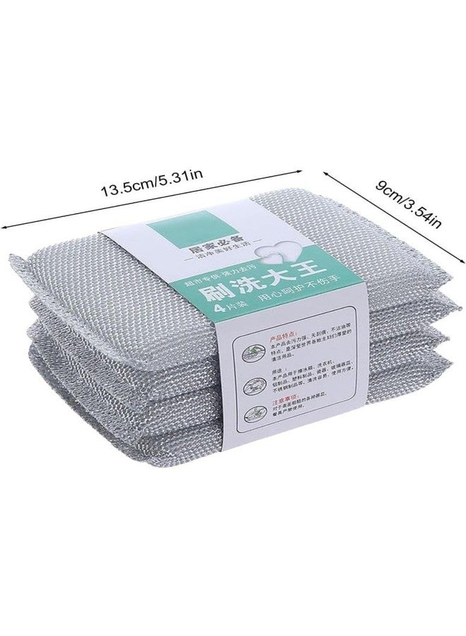 HOMENEX Kitchen Cleaning Sponges 4 Pack | Mesh Scouring Pads Heavy Duty Scrubber (13.5 x 9 cm) | Multipurpose Dish Utensil Sponges & Surface Cleaner for Kitchen Cookware & Bathroom - Image 3