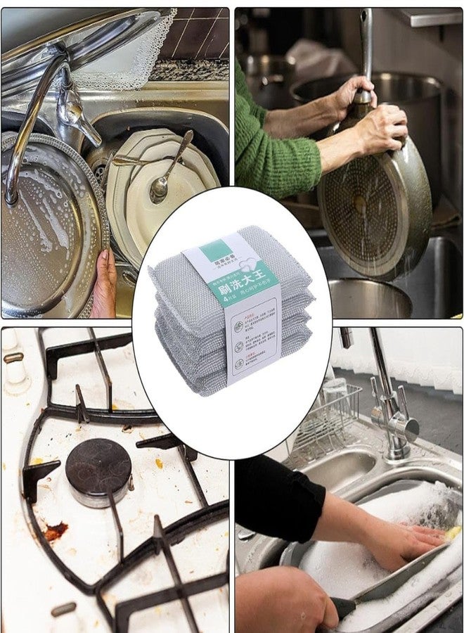 HOMENEX Kitchen Cleaning Sponges 4 Pack | Mesh Scouring Pads Heavy Duty Scrubber (13.5 x 9 cm) | Multipurpose Dish Utensil Sponges & Surface Cleaner for Kitchen Cookware & Bathroom - Image 2