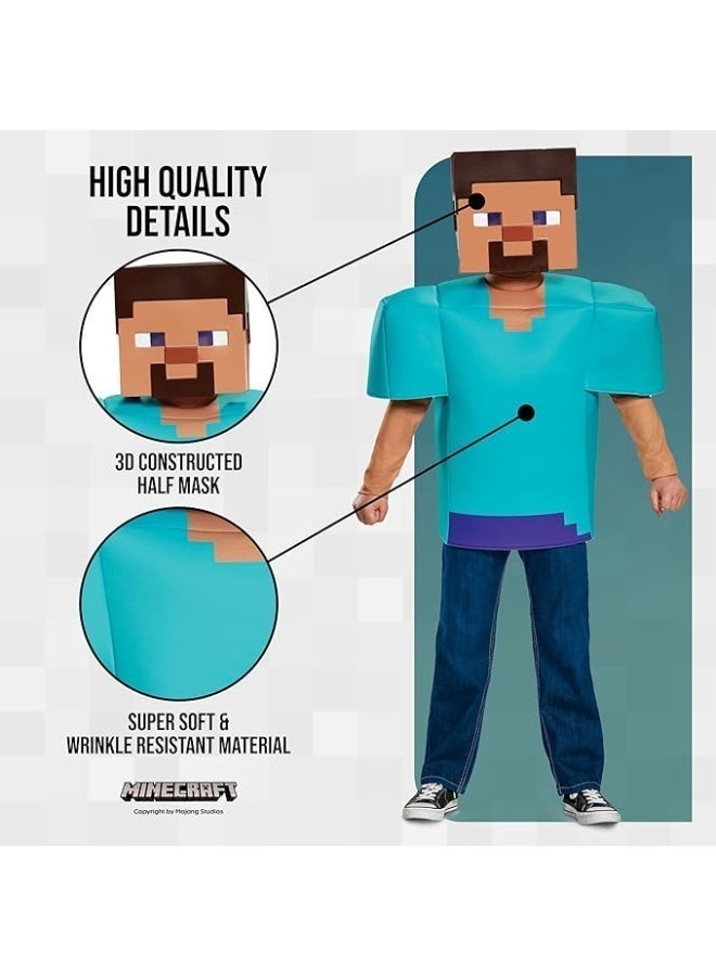 ماين كرافت 3 قطعة مجموعة زي ماينكرافت ستيف ، زي لعبة الفيديو بدلة كوسبلاي زي هالوين للأطفال - Image 3
