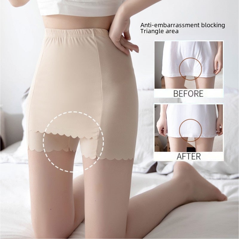 Seamless Ice Silk Safety Shorts White  - Image 5