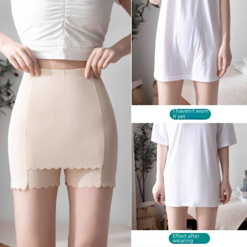 Seamless Ice Silk Safety Shorts White  - Image 4