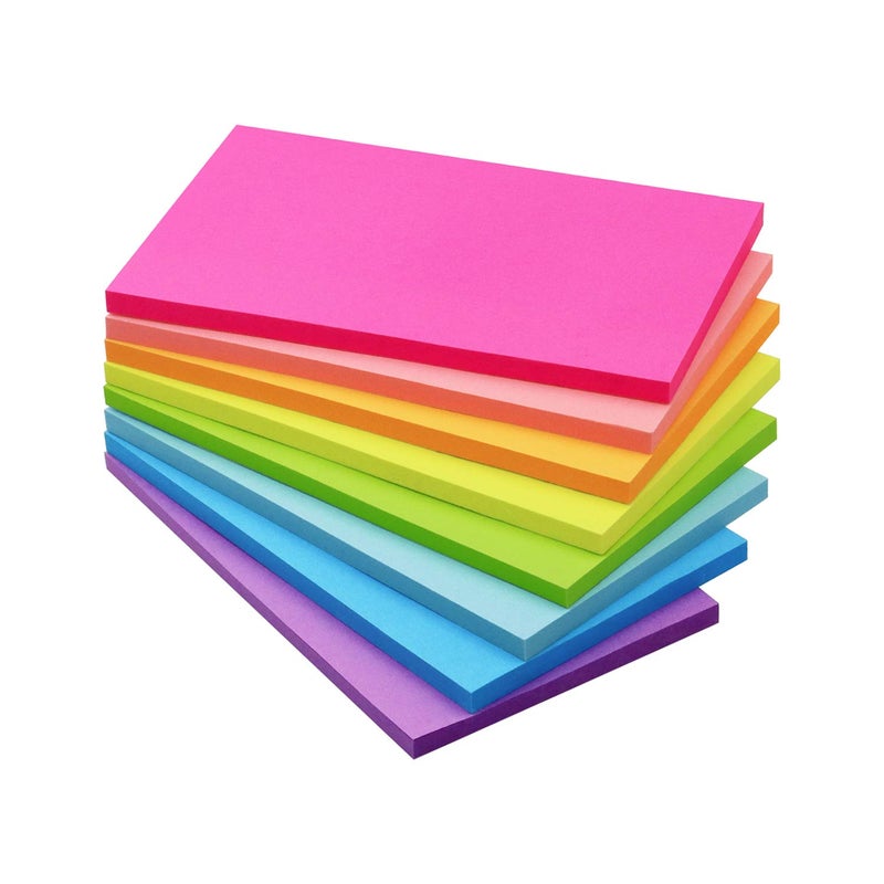 Winner Aura Sticky Notes 3x5 inch Bright Colors Self-Stick Pads 8 Pads/Pack 50 Sheets/Pad Total 400 Sheets - Image 1