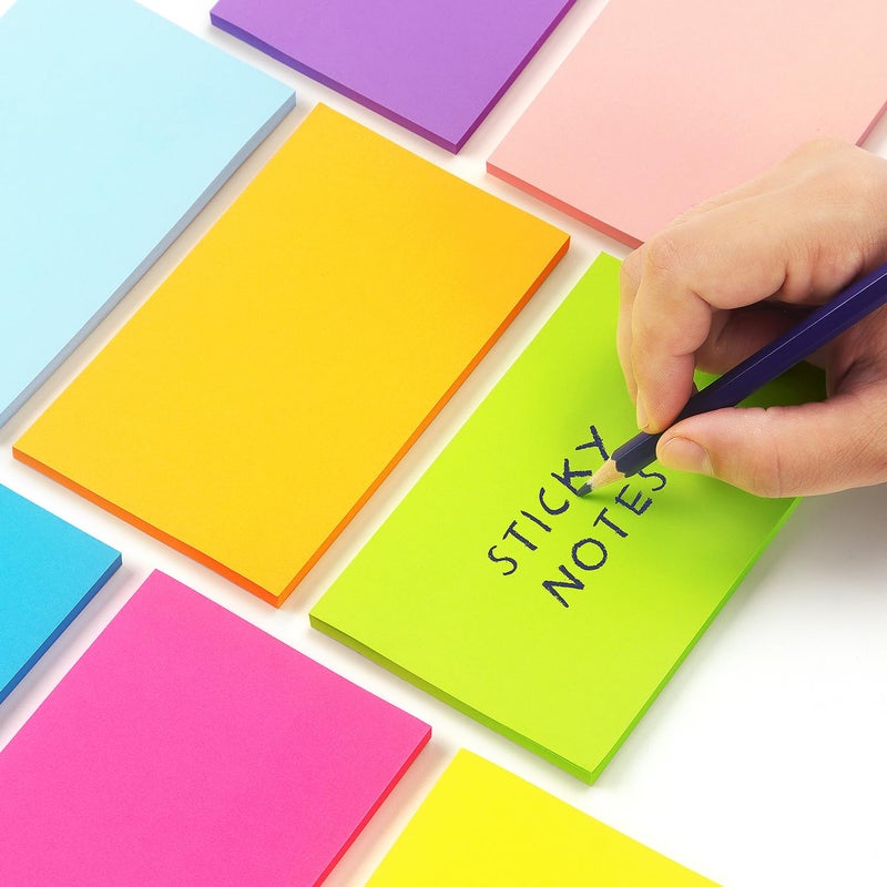 Winner Aura Sticky Notes 3x5 inch Bright Colors Self-Stick Pads 8 Pads/Pack 50 Sheets/Pad Total 400 Sheets - Image 4