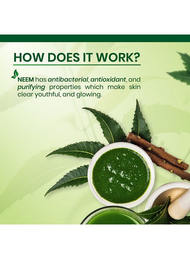 Ozone صابون بار الاستحمام عجائبي من النيم للرجال والنساء مثالي لحب الشباب والبثور والطفح الجلدي طبيعي ومضاد للبكتيريا مُعزز بمستخلص النيم وزيت جوز الهند وزيت الخروع خالي من المواد الحافظة والكيماويات 125غ (عبوة من 6) - Image 5