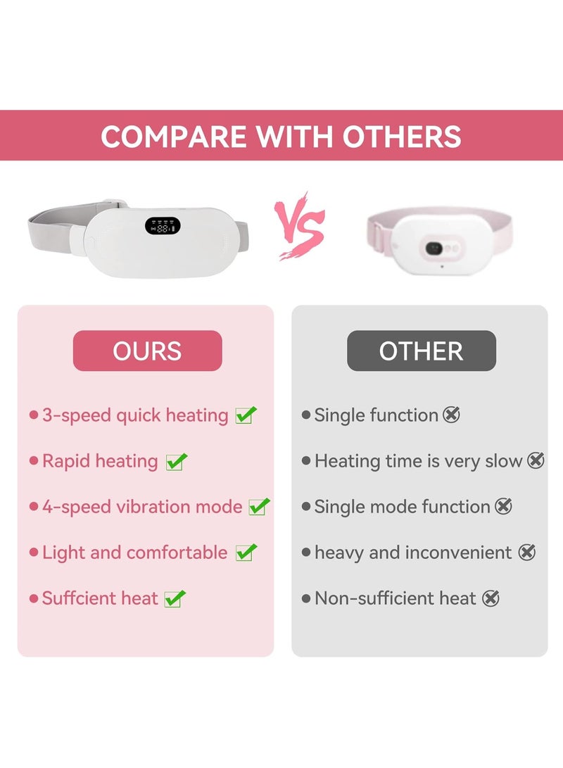 وسادة تدفئة محمولة بدون أسلاك لتخفيف آلام الدورة الشهرية – 3 درجات حرارة و 4 أوضاع تدليك لتخفيف آلام البطن والظهر - Image 4