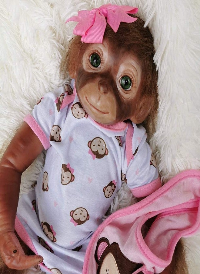 Wamdoll دمية قرد واقعية من وامدول، طولها 20 بوصة (50 سم)، جسمها مثقل، مصنوعة من السيليكون والفينيل الناعمين للغاية، دمية مرنة قابلة للتجميع، ملمسها واقعي. - Image 3