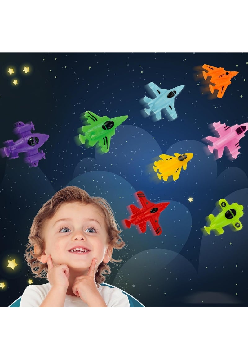 Excefore Baby Suction Cup Toys, 16PCS Silicone No Hole Mold Free Bath Toy with Mesh Bag Storage, Airplane Sucker Bath Toys for Kids Ages 4-8, Toddler Bath Toys Connect Build Create Travel Toys Suction Toys Bat - Image 1