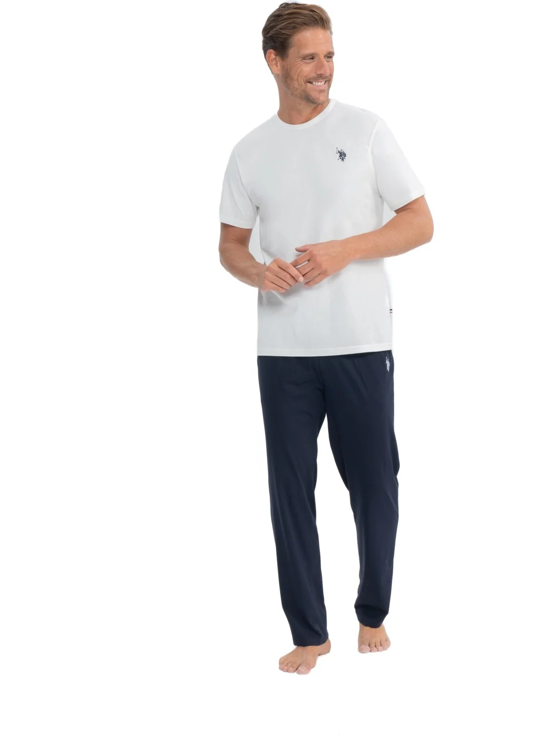 U.S. Polo Assn. - Men's Ecru Round Neck Pajama Set