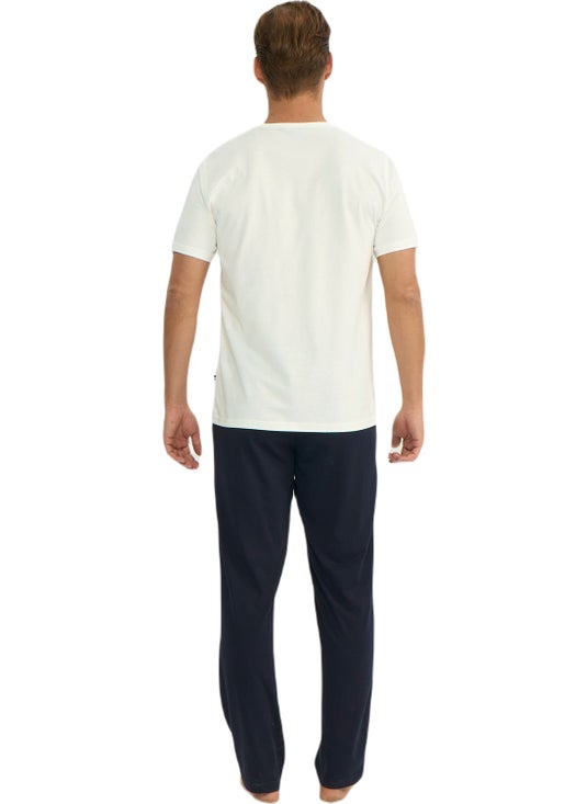 U.S. Polo Assn. - Men's Ecru Round Neck Pajama Set  - Image 3