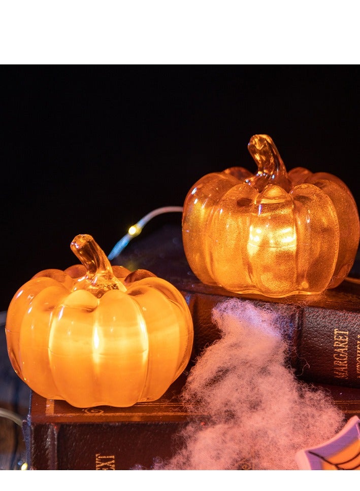 Halloween decorations include LED glowing pumpkin lamps, which are Halloween decorative ornaments equipped with three button batteries. - Image 1