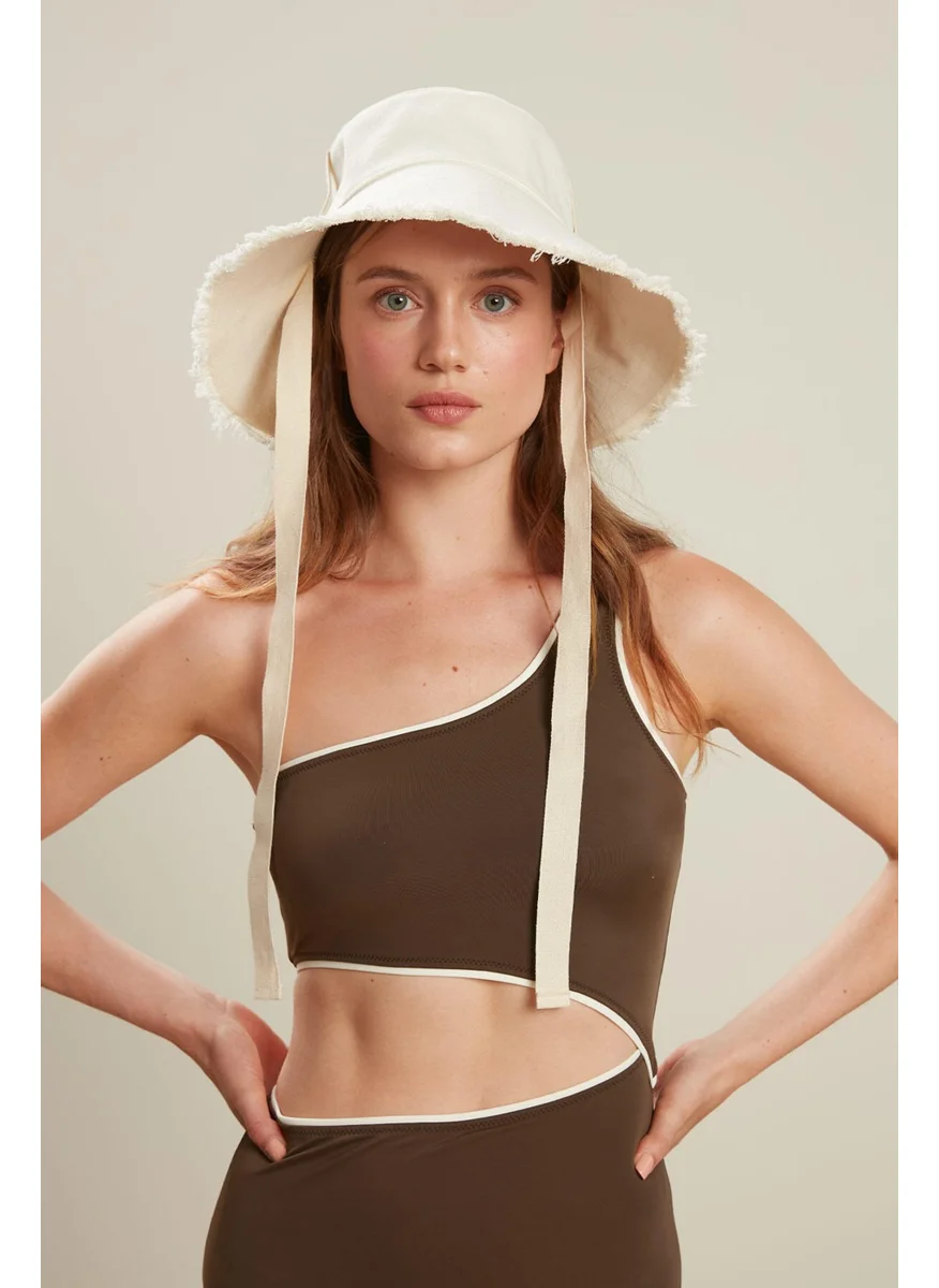 Manuka Piping Detailed Swimsuit Brown