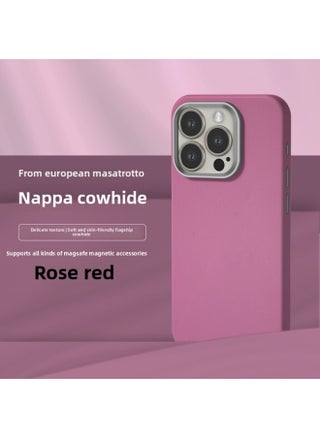 All-inclusive Fine Leather Case MagSafe Magnetic Application IPhone14pro Max Apple 15 Phone Case 13 Solid Color-Color:XYM Fine Leather Pattern Rose Red-Applicable Model:13pro (without Packaging) - pzsku/ZCC9C8E2048629747BCFDZ/45/1746192652/4b622f22-6cb2-4f34-a230-acb5cfcb585f