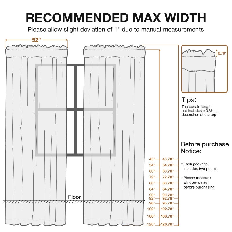 Anmao White Semi Sheer Light Filtering Curtains 84 Inches Long 2 Panels, Leaf Pattern Drapes for Living Room Bedroom, Rod Pocket Sheer Window Treatments with Floral Design, 52x84 Inch - Image 2