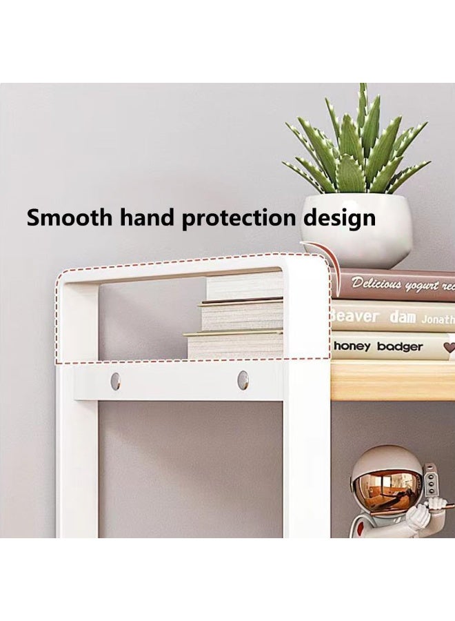 Y&D Wooden Bookcase Storage Rack Desktop Supplies Simple Decoration Aesthetics Bookshelf Suitable for Home Office Study Living Bedroom, White - Image 4