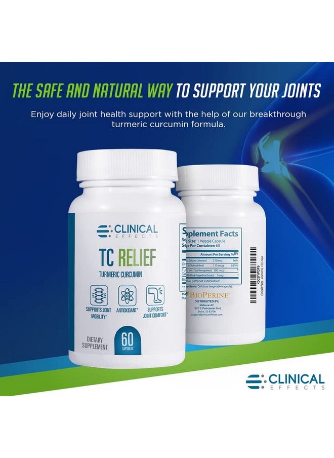 Clinical Effects Tc Relief Turmeric Curcumin With Bioperine Black Pepper Joint Supplement And Immunity Support 60 Capsules  - Image 4