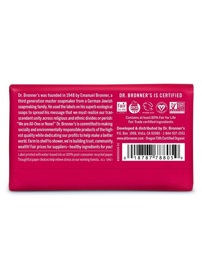 دكتور برونرز دكتور برونر - صابون قشتالة نقي (ورد، 5 أونصة، عبوة من 6 قطع) - مصنوع من زيوت عضوية، للوجه والجسم والشعر، لطيف ومرطب، قابل للتحلل الحيوي، نباتي، خالٍ من القسوة، وغير معدل وراثيًا - Image 2