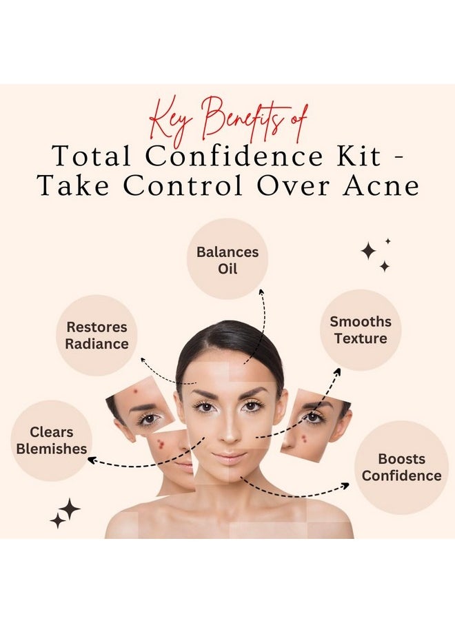 Aroma Treasures Total Confidence Anti Acne Kit With Tea Tree & Aloe Vera Extract | Includes Face Wash + Anti Acne Gel + Anti Acne Serum | For Oily & Acne Prone Skin | Set Of 3 Items  - Image 2