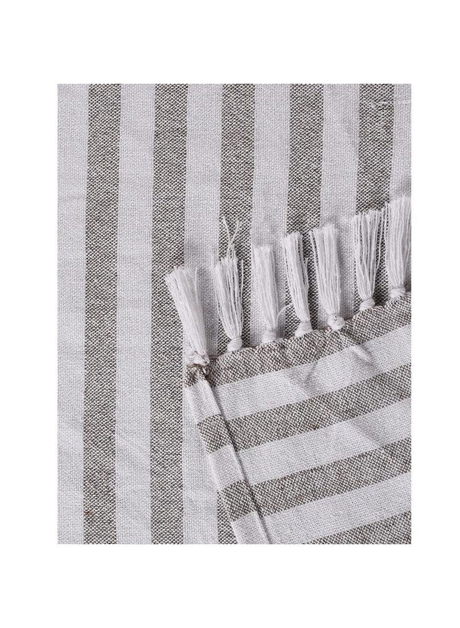 SASHAA WORLD Striped Throw Bedcover| Super Soft & Breathable | Bedcover for Living Room & Bedroom | Grey & White Throw Bedcover | 170 x 200 Cm - Image 4