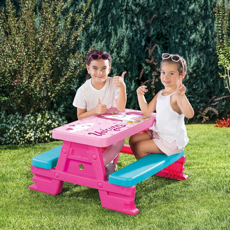 Dolu Unicorn Picnic Table for 4 Kids (77 x 71 x 43 cm), for Ages 2+ Years Old - Image 4