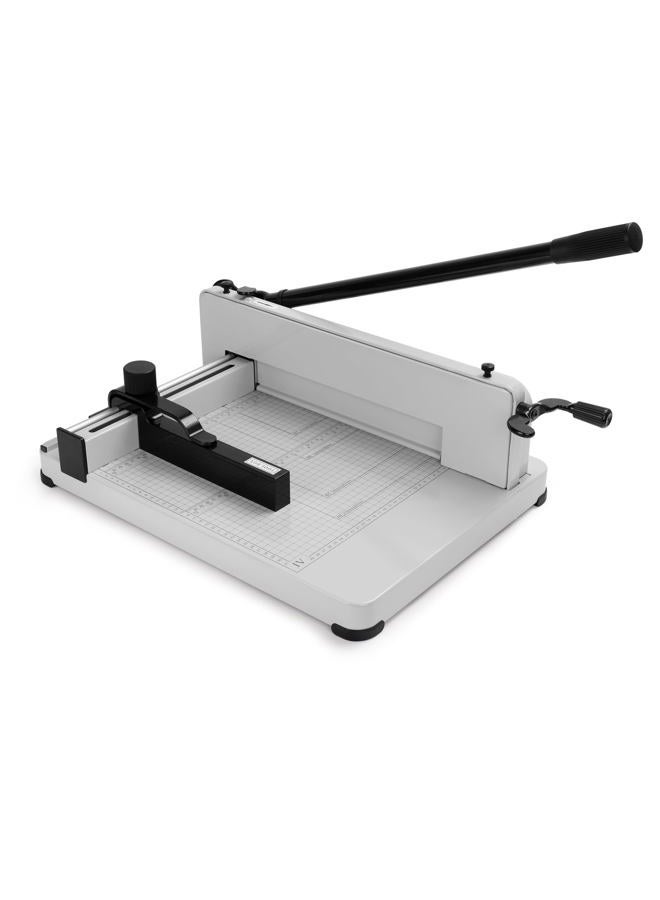 Flisin Guillotine Paper Cutter Heavy Duty 400 Sheet Capacity，Paper Cutter 12 Inch for A4 Paper with HSS Blade,Industrial Commercial Trimmer for Office,School,Print Shop,Safety Lock & Clear Grids - Image 1