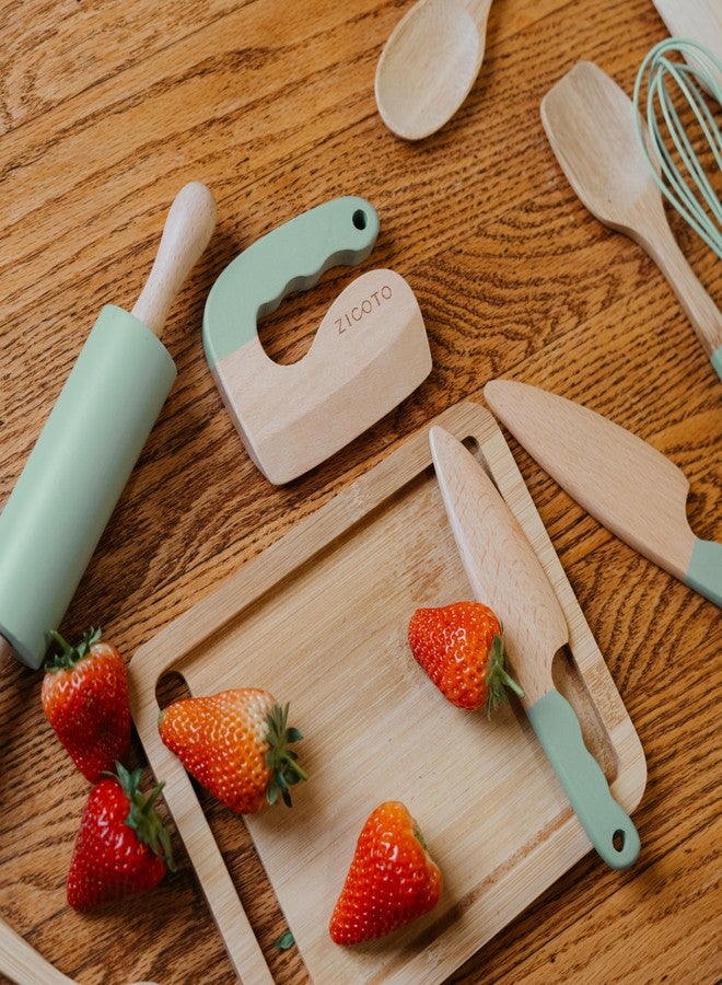 ZICOTO Wooden Cooking & Baking Set for Kids - Safe & Real Kitchen Tools Give Toddlers a Fun Cooking Experience - Durable Utensils are Perfect for Gifting to Create Lasting Family Memories - Image 2