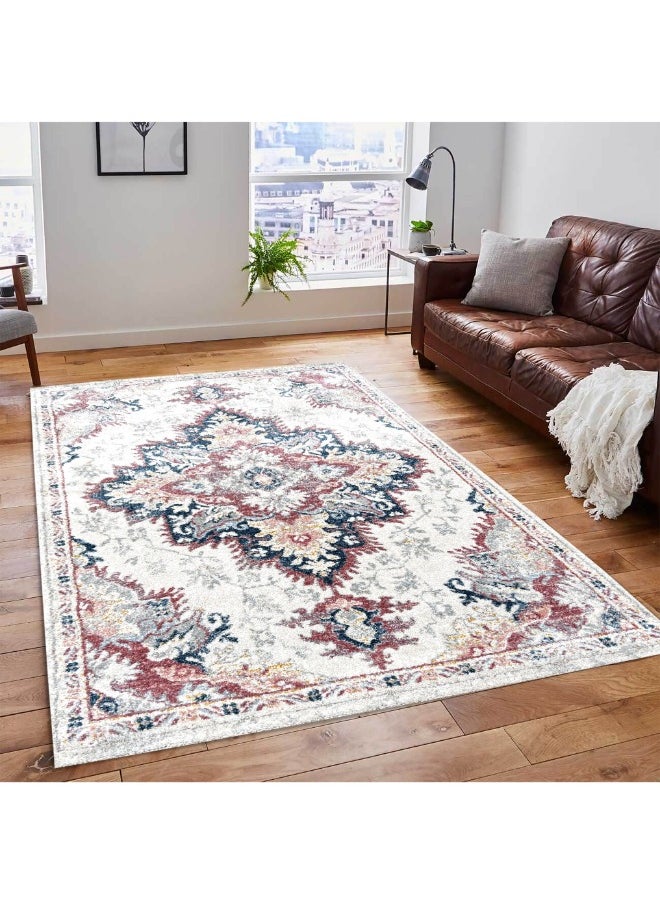 HANDPICKED FURNITURE Handpicked Furniture Vintage Blue Rug, Ultra Soft Area Carpets For Bed Room, Living Room, And Dining Room, Antislip Floor Carpets, Easy To Clean, Made In Turkey, Rectangle  - Image 1