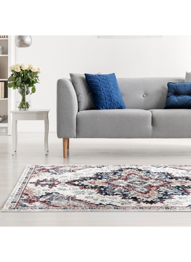 HANDPICKED FURNITURE Handpicked Furniture Vintage Blue Rug, Ultra Soft Area Carpets For Bed Room, Living Room, And Dining Room, Antislip Floor Carpets, Easy To Clean, Made In Turkey, Rectangle  - Image 2