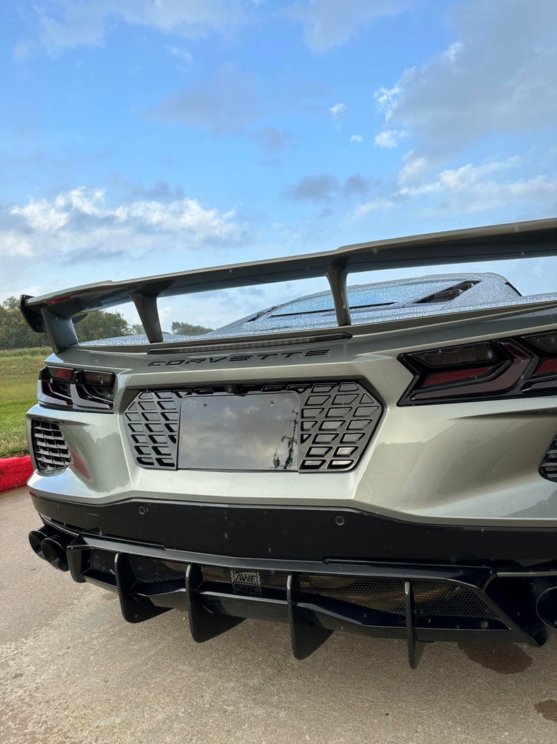 Yipmotiv Rear License Plate Frame for Corvette C8 Z51 Coupe HTC Stingray 2020 2021 2022 2023 2024 2025 2026,Not for Z06,License Plate Cover (Style A) - Image 4