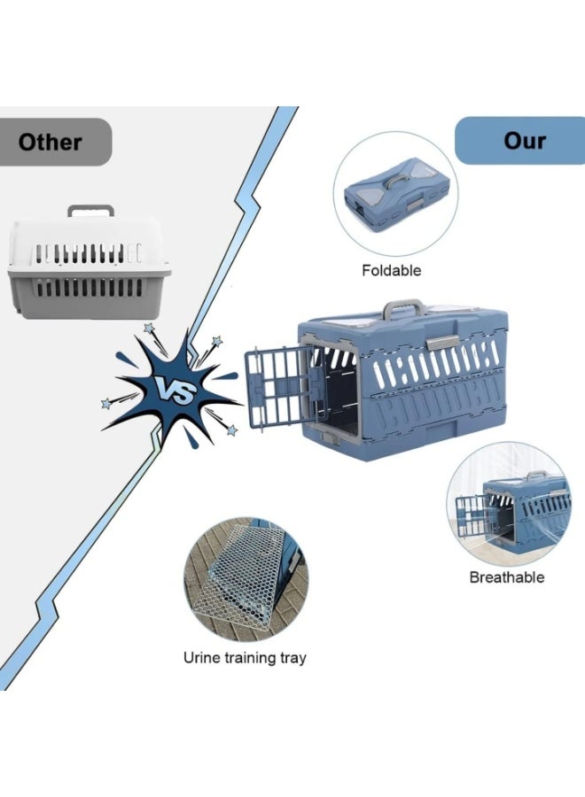 بادو حاملة الحيوانات الأليفة القابلة للطي من بادو، لون أزرق - 56×33×37 سم - Image 4