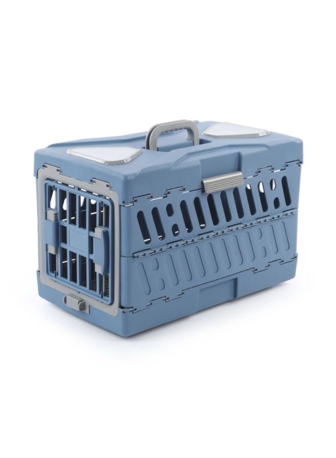 بادو حاملة الحيوانات الأليفة القابلة للطي من بادو، لون أزرق - 56×33×37 سم - Image 1
