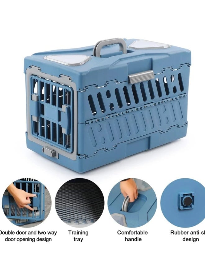بادو حاملة الحيوانات الأليفة القابلة للطي من بادو، لون أزرق - 56×33×37 سم - Image 2